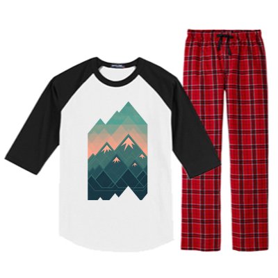 Geometric Mountains Raglan Sleeve Pajama Set