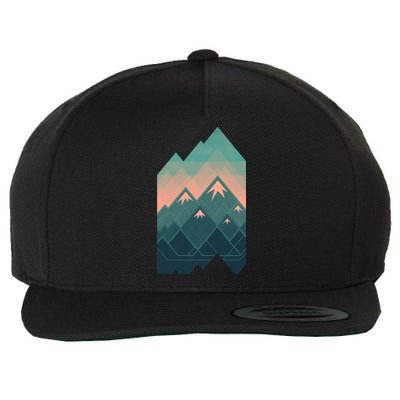 Geometric Mountains Wool Snapback Cap