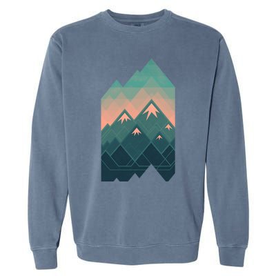 Geometric Mountains Garment-Dyed Sweatshirt