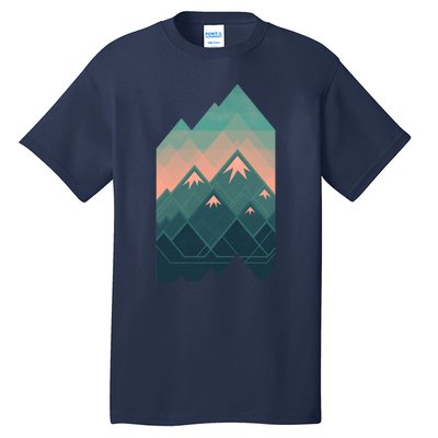 Geometric Mountains Tall T-Shirt