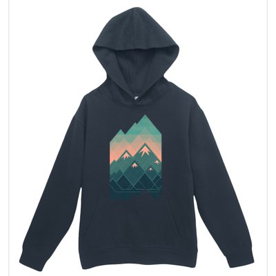 Geometric Mountains Urban Pullover Hoodie