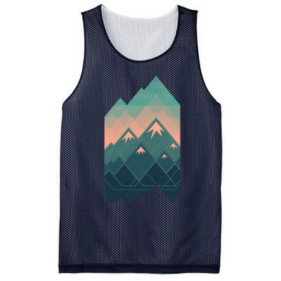 Geometric Mountains Mesh Reversible Basketball Jersey Tank