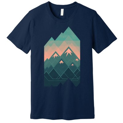 Geometric Mountains Premium T-Shirt