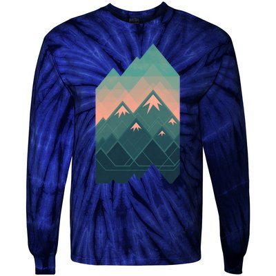 Geometric Mountains Tie-Dye Long Sleeve Shirt