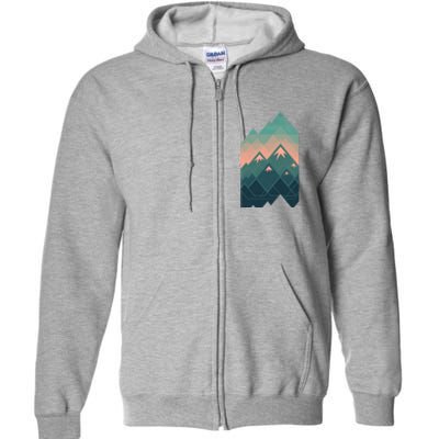 Geometric Mountains Full Zip Hoodie