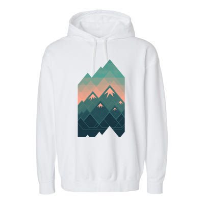 Geometric Mountains Garment-Dyed Fleece Hoodie