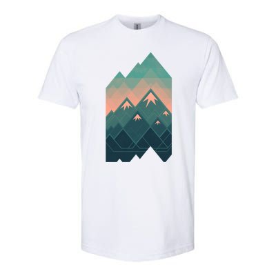 Geometric Mountains Softstyle CVC T-Shirt