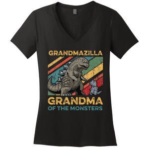 Grandmazilla Monster Grandma Holiday Costume Women's V-Neck T-Shirt