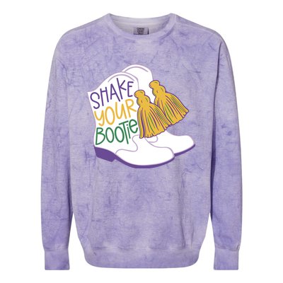 Girl Mardi Gras Shake Your Bootie Colorblast Crewneck Sweatshirt