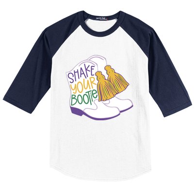 Girl Mardi Gras Shake Your Bootie Baseball Sleeve Shirt