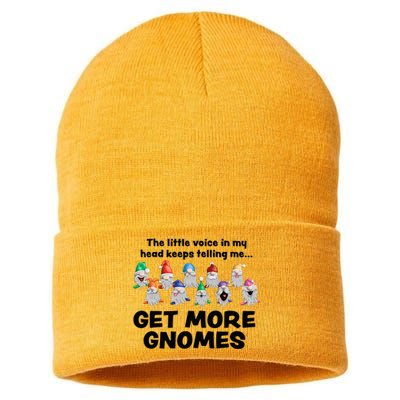 Get More Gnomes Funny Garden Gnome For Gardener Sustainable Knit Beanie