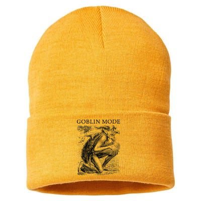 Goblin Mode Goblincore Vintage Aesthetic Funny Off Day Trend Sustainable Knit Beanie