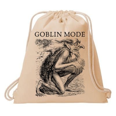 Goblin Mode Goblincore Vintage Aesthetic Funny Off Day Trend Drawstring Bag