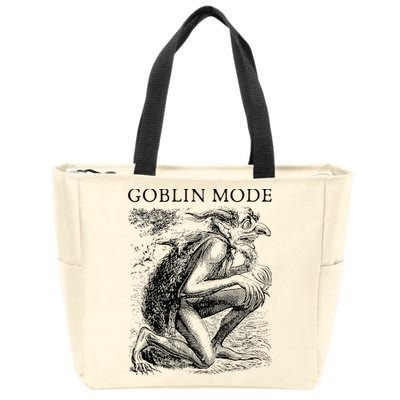 Goblin Mode Goblincore Vintage Aesthetic Funny Off Day Trend Zip Tote Bag