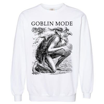 Goblin Mode Goblincore Vintage Aesthetic Funny Off Day Trend Garment-Dyed Sweatshirt