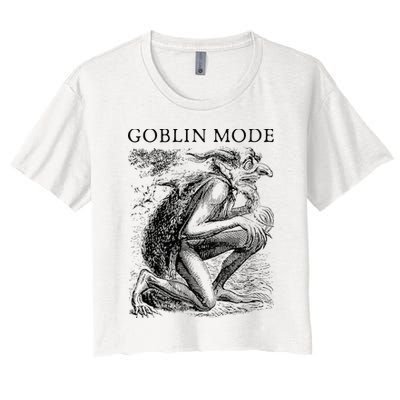 Goblin Mode Goblincore Vintage Aesthetic Funny Off Day Trend Crop Top