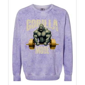 Gorilla Mode Gym Workout Beast Weightlifting Bodybuilding Gift Colorblast Crewneck Sweatshirt