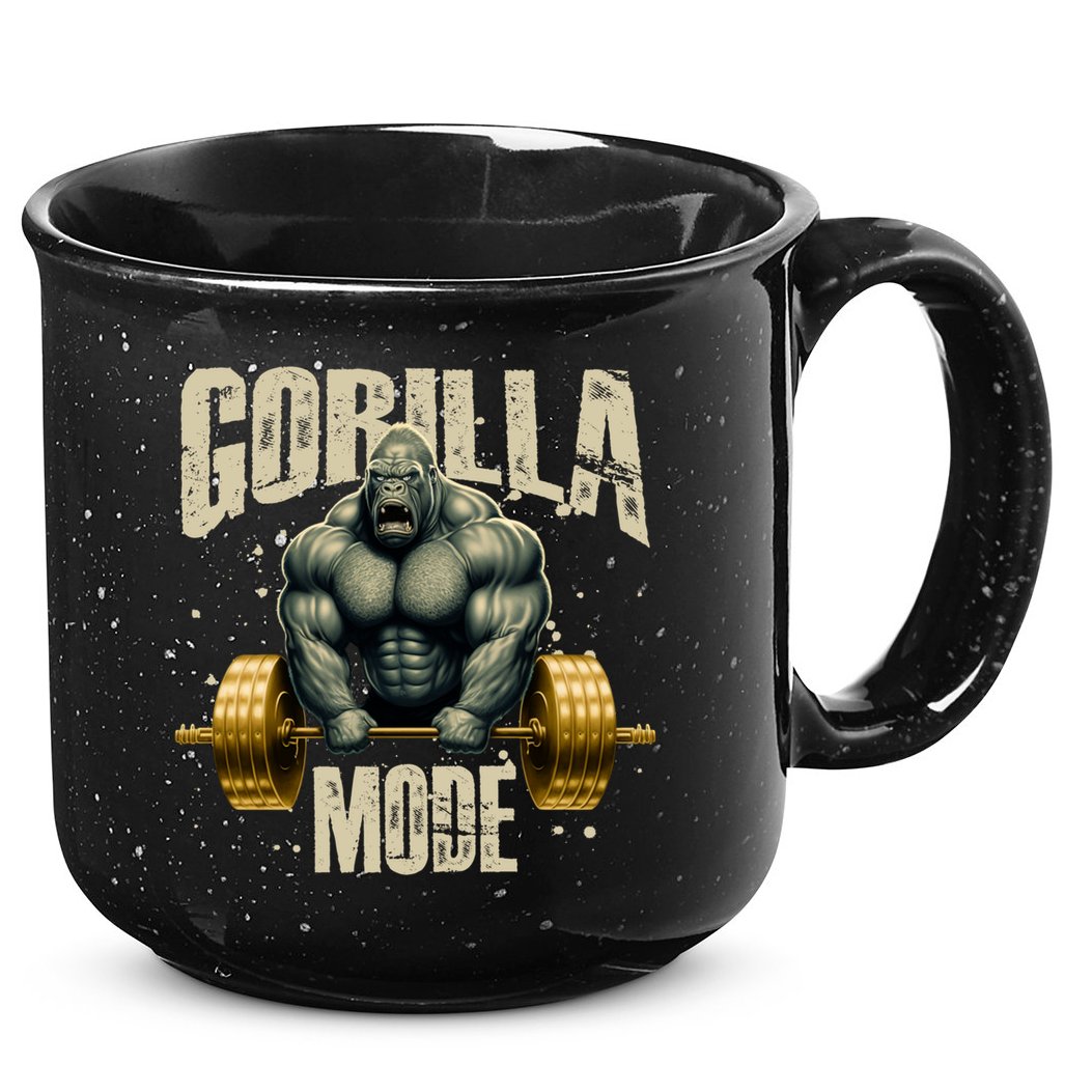 Gorilla Mode Gym Workout Beast Weightlifting Bodybuilding Gift 15oz Campfire Ceramic Mug