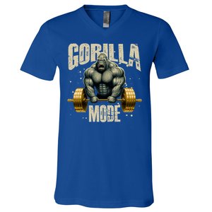 Gorilla Mode Gym Workout Beast Weightlifting Bodybuilding Gift V-Neck T-Shirt