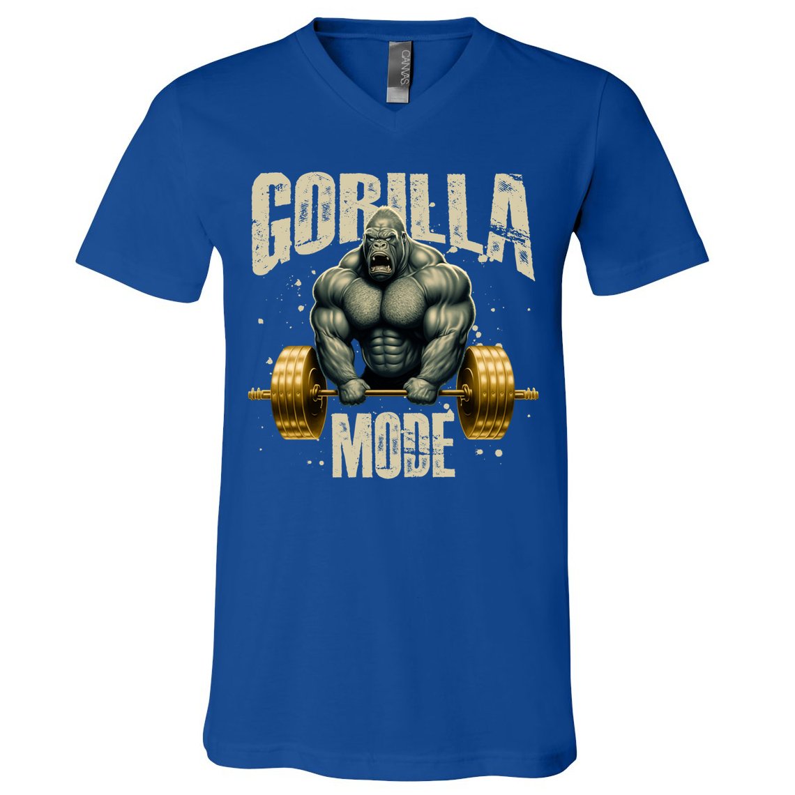 Gorilla Mode Gym Workout Beast Weightlifting Bodybuilding Gift V-Neck T-Shirt