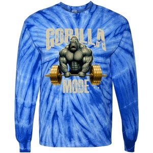 Gorilla Mode Gym Workout Beast Weightlifting Bodybuilding Gift Tie-Dye Long Sleeve Shirt