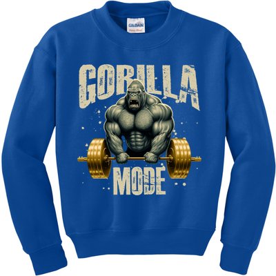 Gorilla Mode Gym Workout Beast Weightlifting Bodybuilding Gift Kids Sweatshirt