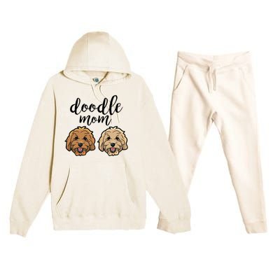 Goldendoodle Mom Great Gift Doodle Mom Cute Goldendoodle Cool Gift Premium Hooded Sweatsuit Set