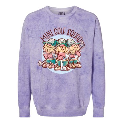 Gnomes Mini Golf Squad Colorblast Crewneck Sweatshirt