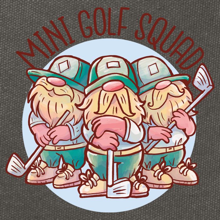 Gnomes Mini Golf Squad Cotton Canvas Backpack