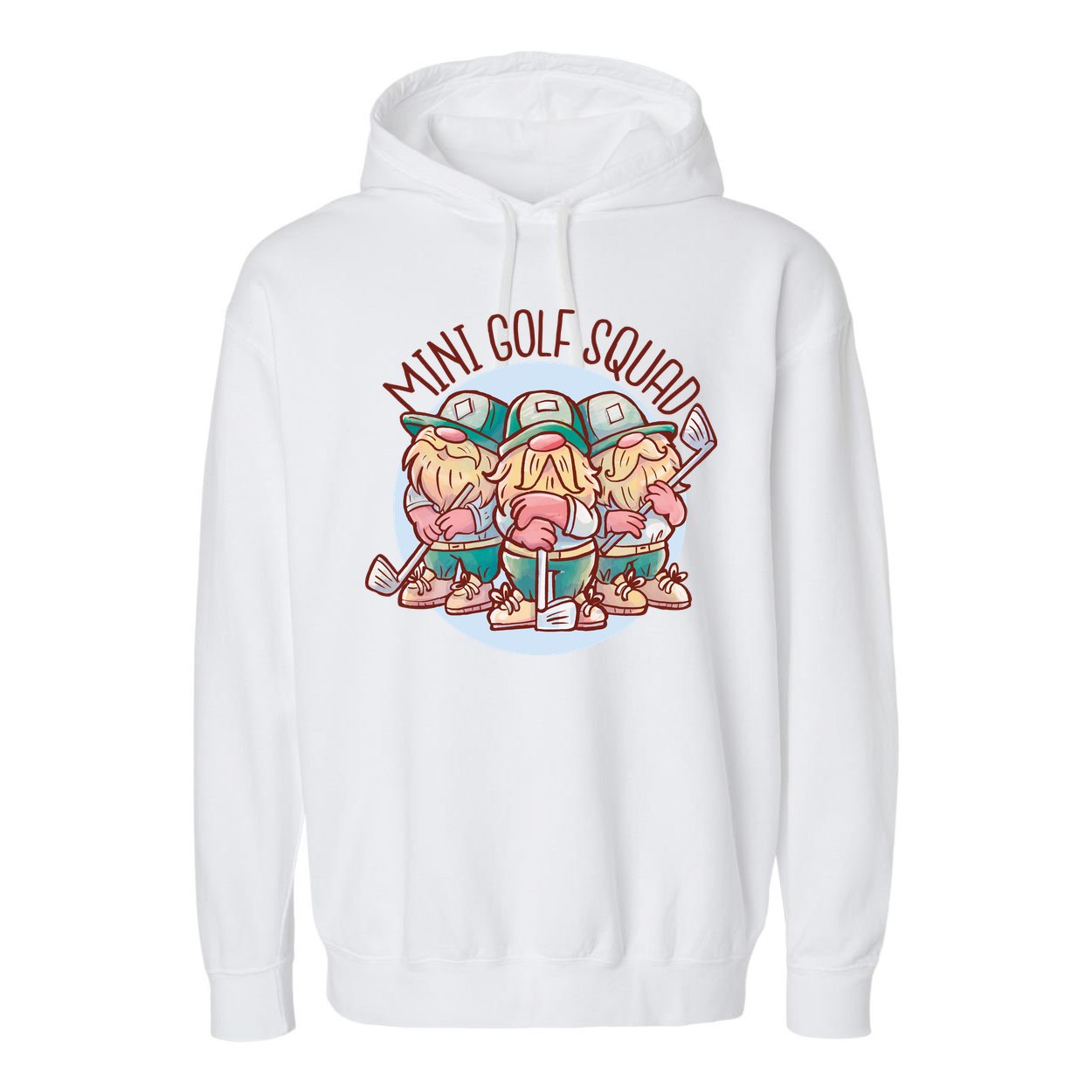 Gnomes Mini Golf Squad Garment-Dyed Fleece Hoodie