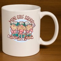 Gnomes Mini Golf Squad 11oz C Handle Ceramic Mug