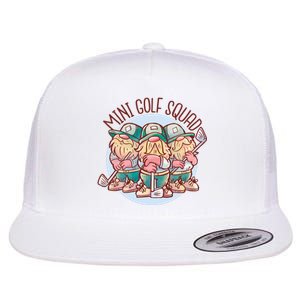 Gnomes Mini Golf Squad Flat Bill Trucker Hat