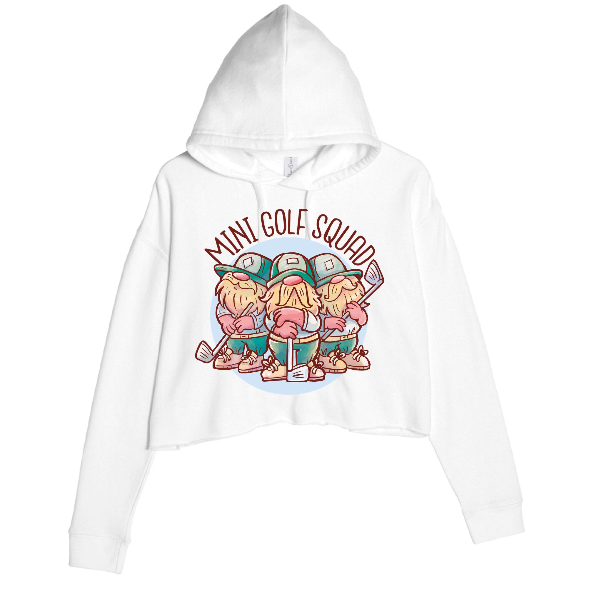 Gnomes Mini Golf Squad Crop Fleece Hoodie