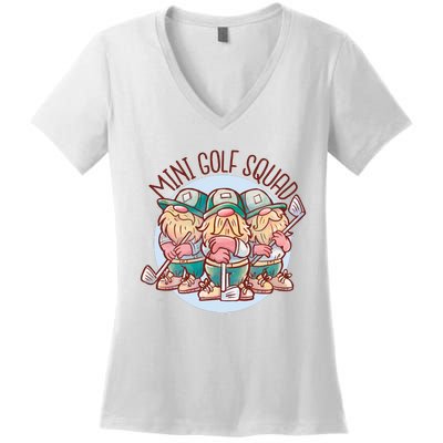 Gnomes Mini Golf Squad Women's V-Neck T-Shirt