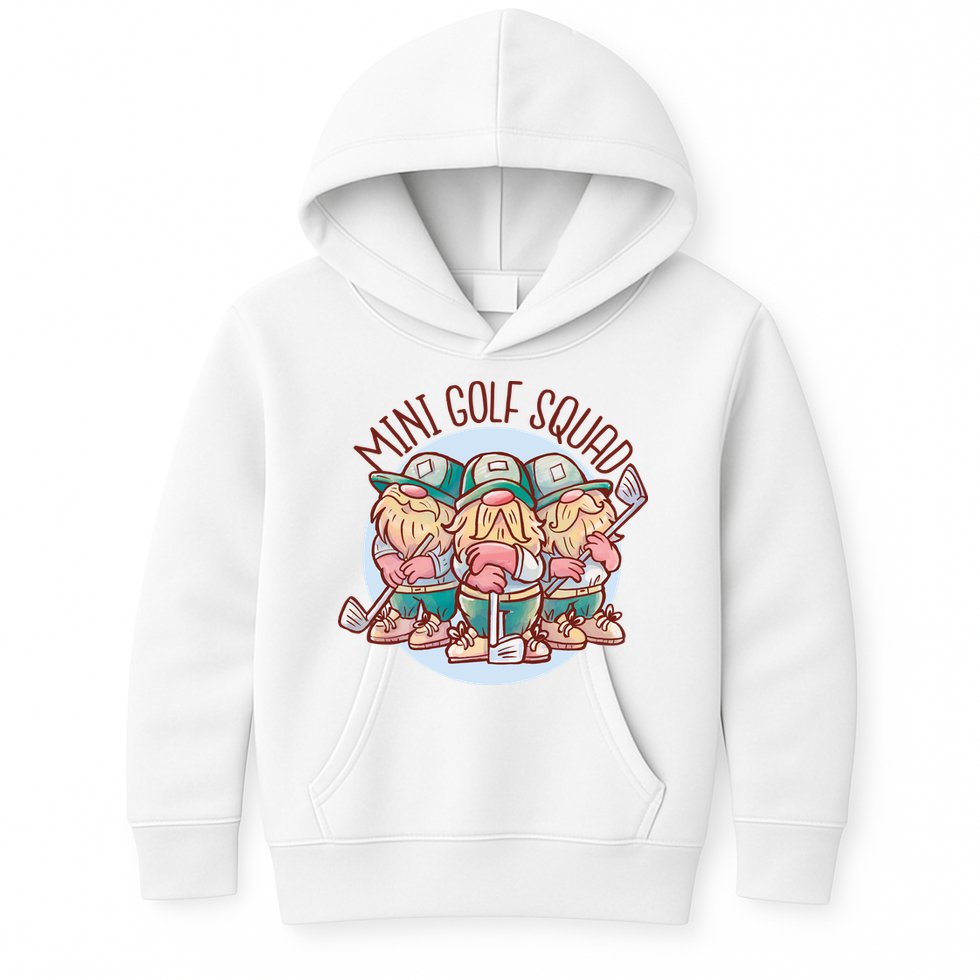 Gnomes Mini Golf Squad Kids Hoodie