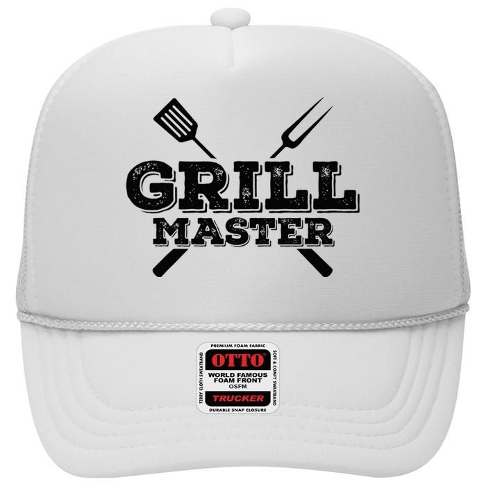 Grill Master Grilling Barbecue BBQ Smoker Graphic Tee High Crown Mesh Back Trucker Hat