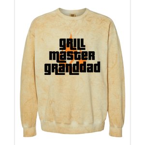 Grill Master Grilling Granddad Grandfather Grandpa BBQ Colorblast Crewneck Sweatshirt