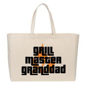 Grill Master Grilling Granddad Grandfather Grandpa BBQ Cotton Canvas Jumbo Tote