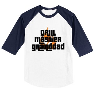 Grill Master Grilling Granddad Grandfather Grandpa BBQ Baseball Sleeve Shirt