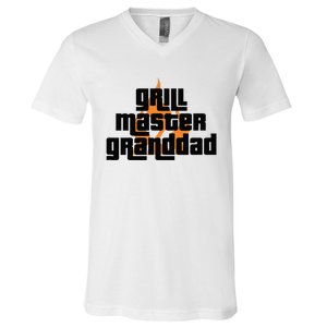 Grill Master Grilling Granddad Grandfather Grandpa BBQ V-Neck T-Shirt