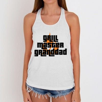 Grill Master Grilling Granddad Grandfather Grandpa BBQ Women's Knotted Racerback Tank