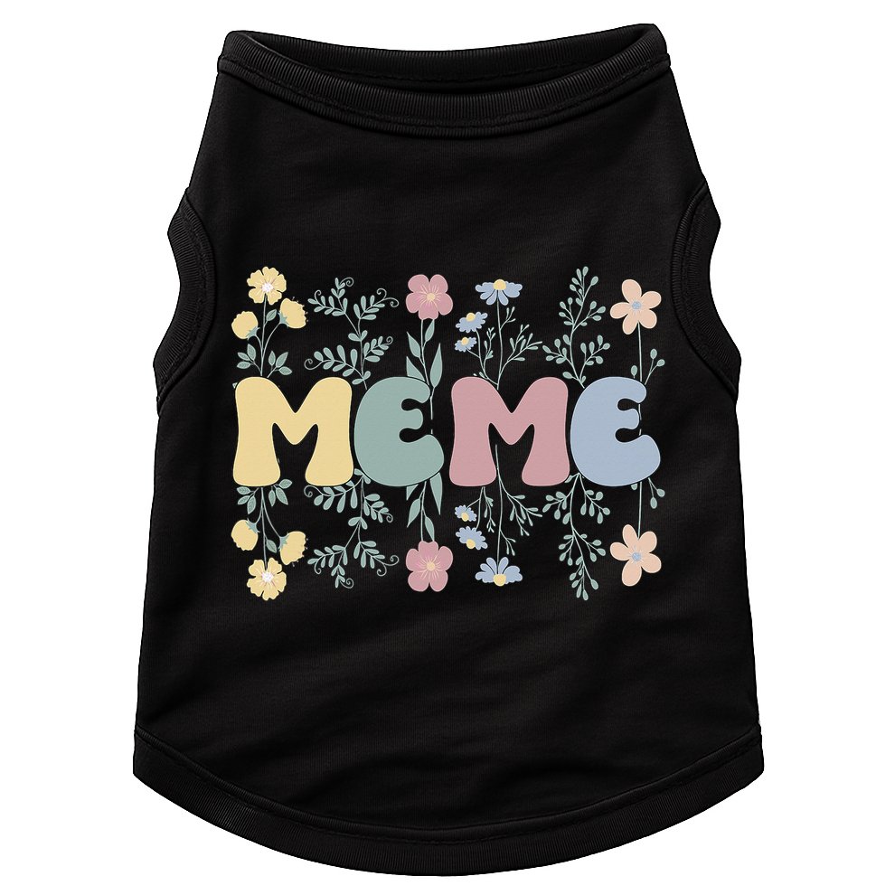 Groovy Meme Grandmother Flowers Meme Grandma Doggie Tank