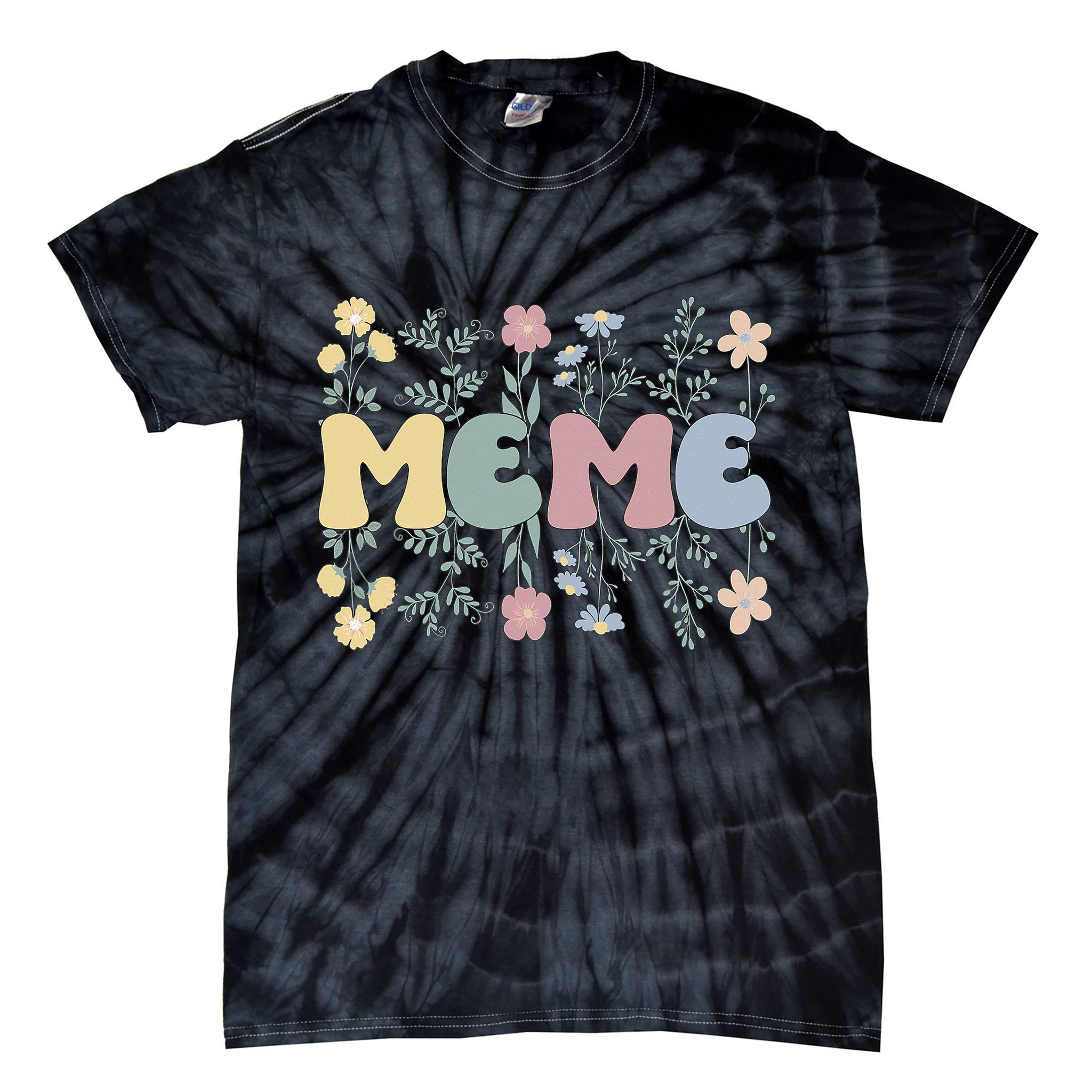 Groovy Meme Grandmother Flowers Meme Grandma Tie-Dye T-Shirt