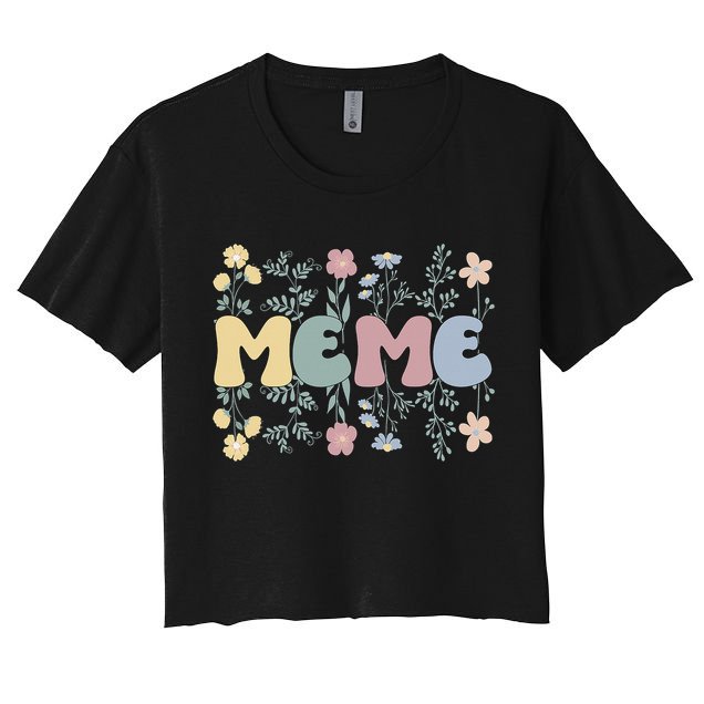 Groovy Meme Grandmother Flowers Meme Grandma Crop Top