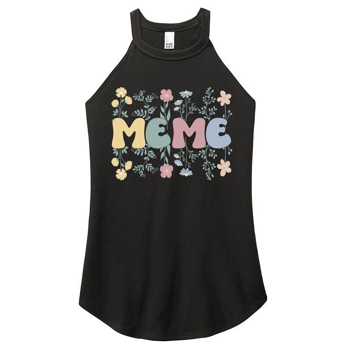 Groovy Meme Grandmother Flowers Meme Grandma Women's Perfect Tri Rocker Tank