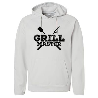 Grill Master Grilling Barbecue BBQ Smoker Graphic Tee Performance Fleece Hoodie