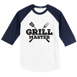 Grill Master Grilling Barbecue BBQ Smoker Graphic Tee Baseball Sleeve Shirt