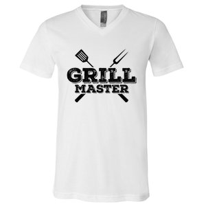 Grill Master Grilling Barbecue BBQ Smoker Graphic Tee V-Neck T-Shirt