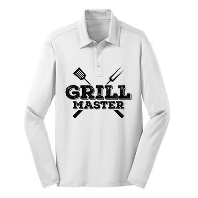 Grill Master Grilling Barbecue BBQ Smoker Graphic Tee Silk Touch Performance Long Sleeve Polo