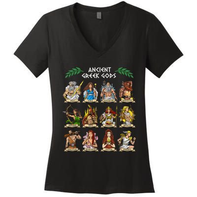 Greek Mythology Gods Ancient Greece Women's V-Neck T-Shirt